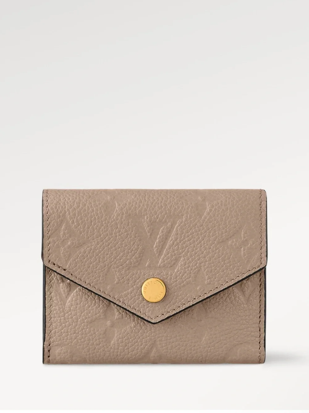 Louis Vuitton Turtledove Pebbled Envelope Wallet with Gold Button